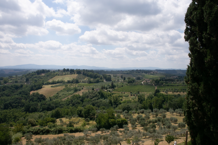 Paisajes de la Toscana desde San Gimignano